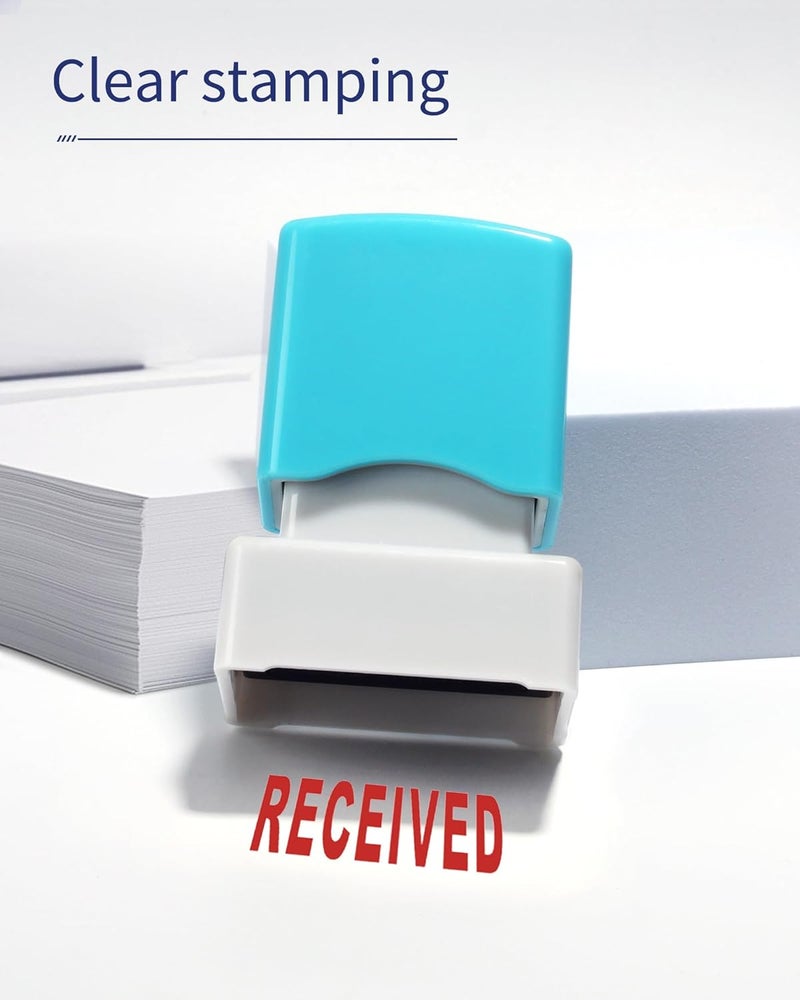 WAFJAMF Received Stamps–Received Self Inking Rubber Stamp Red Ink Message Stamp-Medium - Image 3